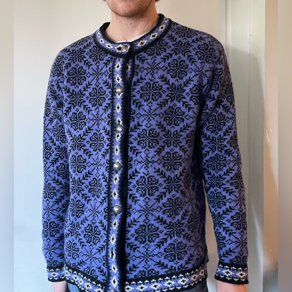 L.L. Bean Sweaters - L.L. Bean Women's Black and Purple Cardigan